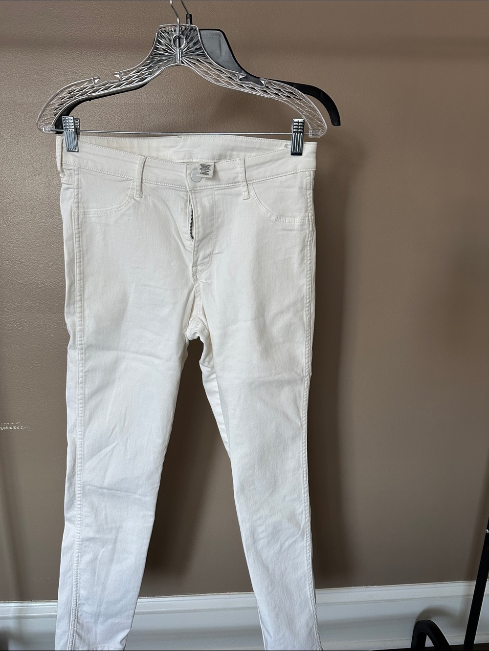 &Denim Women's White Skinny Jeans - Classic Stretch Slim Fit